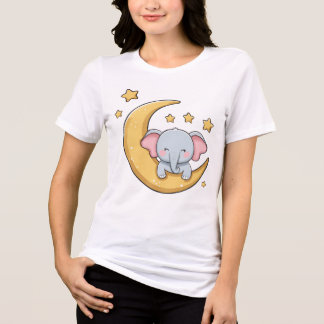Baby olifant in slaap Tri-Blend shirt