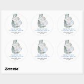 Baby olifant jongen blauw gunst stickers (Vel)