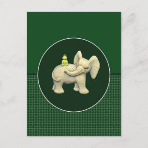 Baby olifant & kikker briefkaart