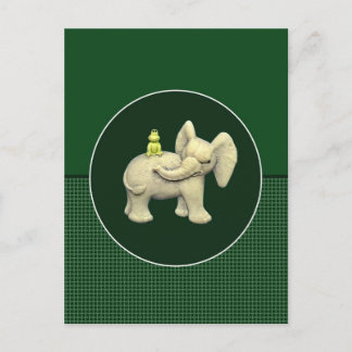 Baby olifant & kikker briefkaart