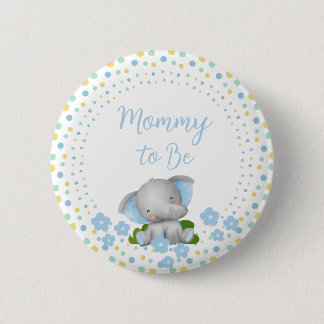 Baby olifant mamma om pin - blauw te worden ronde button 5,7 cm