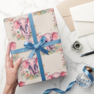 Baby Olifant Meisje Cadeaupapier