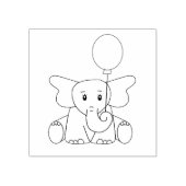 Baby olifant met ballon 	rubberstempel (Afrduk)