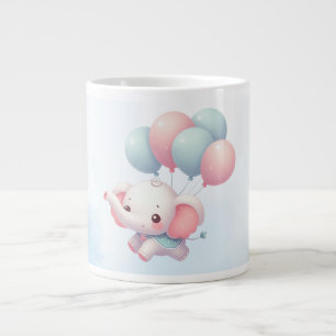 baby olifant met ballonnen extra grote beker