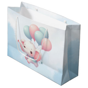 baby olifant met ballonnen groot cadeauzakje