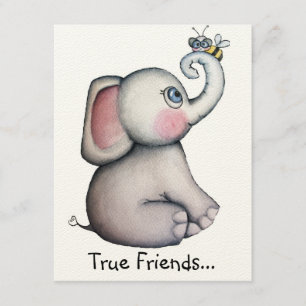 Baby olifant met bijenkaart kaart