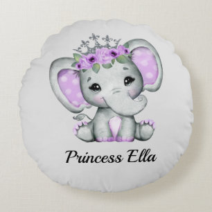 Baby olifant met bloemen rond kussen