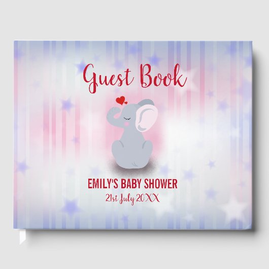 Baby olifant met hart gastenboek (Voorkant)