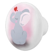 Baby olifant met hart keramische knop (Rechts)