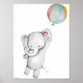 Baby olifant met Poster op ballon (Voorkant)