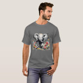 Baby olifant met Rozen T-shirt (Voorkant volledig)