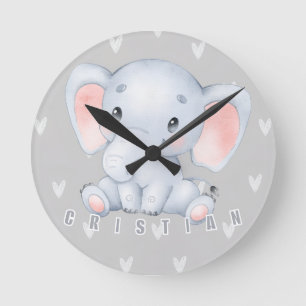 Baby Olifant Nursery Cute Decoratie Ronde Klok