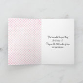 Baby olifant op roze gingham kaart (Binnen)