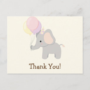 Baby olifant; Paarse Oerwouden dier Dank u Briefkaart