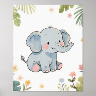 Baby Olifant Poster