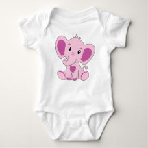 Baby, Olifant, Roze, Baby Bodysuit, DAM Creatief,