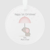 Baby Olifant Roze Baby shower Ornament (achterkant)