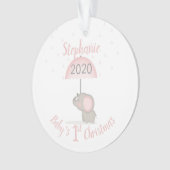 Baby Olifant Roze Baby shower Ornament (voorkant)