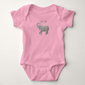 Baby Olifant Roze Bodysuit (Voorkant)