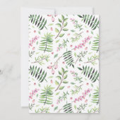 Baby Olifant Shower Uitnodiging, Boho Bloemen Kaart (Achterkant)