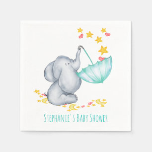 Baby Olifant vangen vallende sterren Baby shower Servet