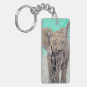 Baby olifantenschildering sleutelhanger (Voorkant Links)