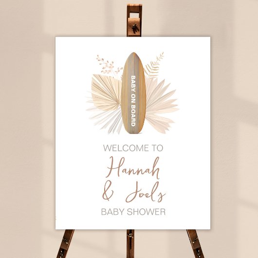 Baby on Board Baby shower Affiche de bienvenue