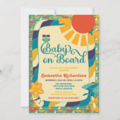 Baby on Board Beach Baby shower Invitation (Devant)