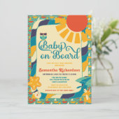 Baby on Board Beach Baby shower Invitation (Debout devant)