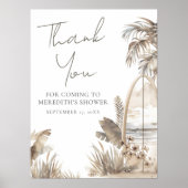 Baby On Board Beach Baby Shower Thank You Poster (Voorkant)