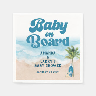 Baby on Board Beach Boy Baby Shower Servet