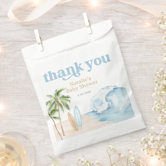 Baby on Board Beach Surf Baby shower Bedankzakje (Geknipt)