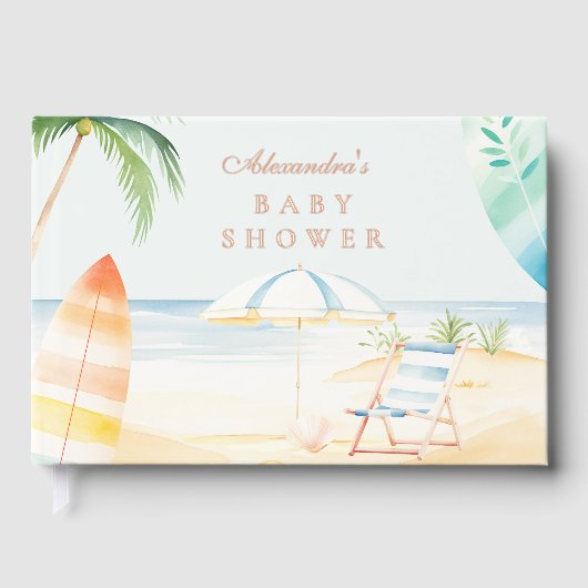 Baby on Board Beach Surf Baby shower Gastenboek (Voorkant)