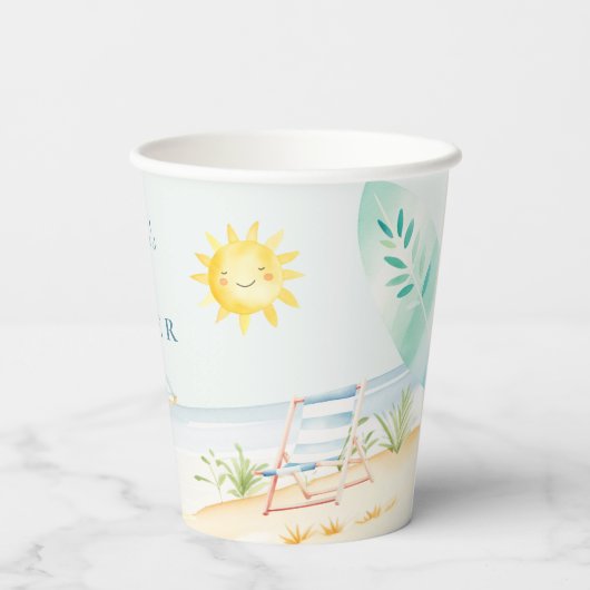 Baby on Board Beach Surf Baby shower Papieren Bekers (Achterkant)