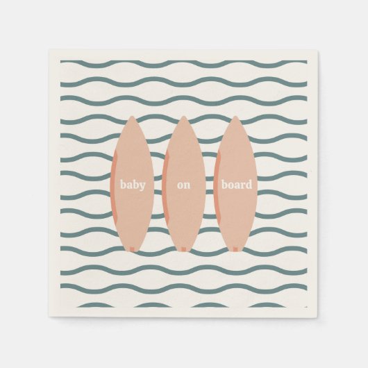 "Baby On Board" Surfen Baby shower Ocean Theme Servet (Voorkant)
