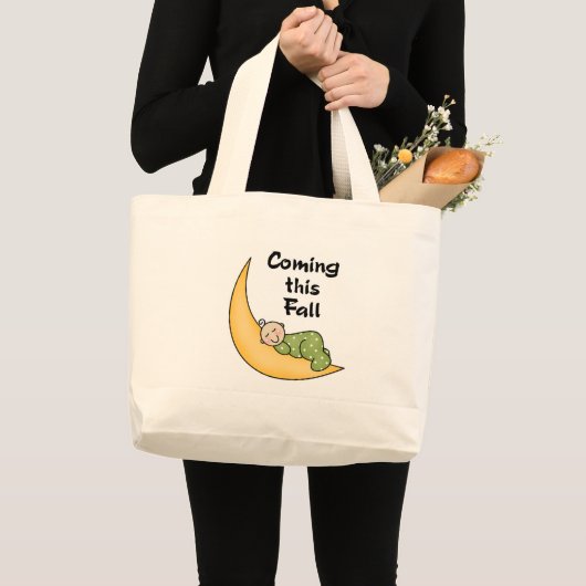 Baby on Moon Herfst Grote Tote Bag (Voorkant (product))