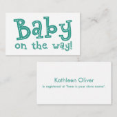Baby on the Way Carte d'enregistrement de douche e (Devant / Derrière)