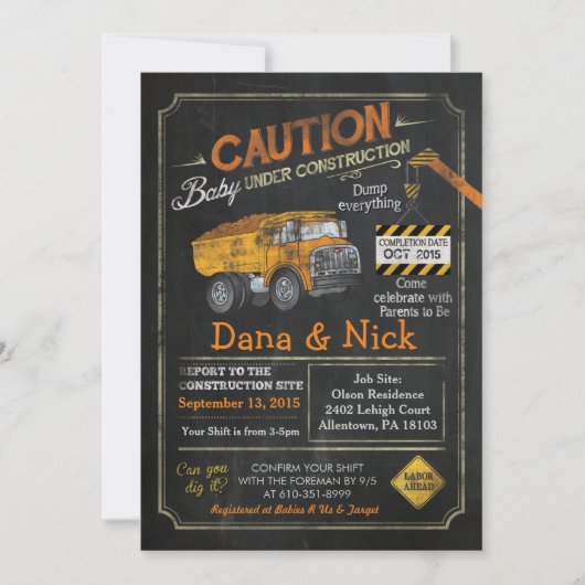 Baby onder Baby shower van de bouw Kaart (Voorkant)