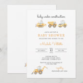 Baby onder Baby shower van de bouw Kaart (Voorkant / Achterkant)