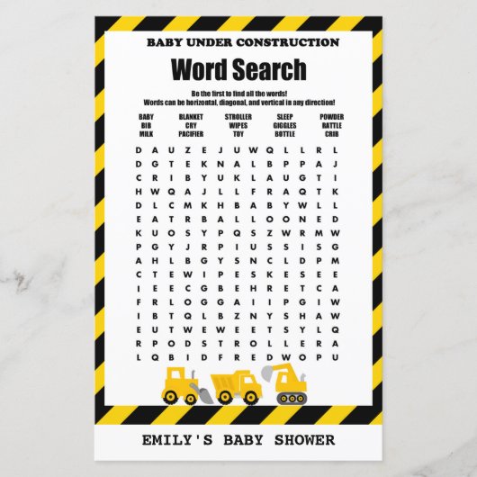 Baby onder Baby shower voor de bouw (Voorkant)