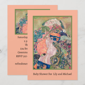 Baby onder kleurrijke dekens / baby shower uitnodi