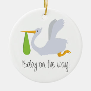 Baby onderweg keramisch ornament