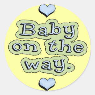 Baby onderweg ronde sticker