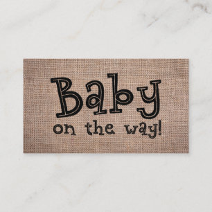 Baby onderweg! Rustieke Burlap Gift Registry Kaart