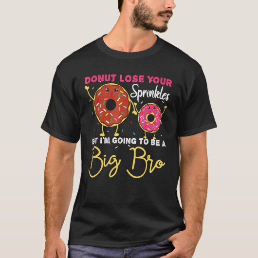 Baby onthullen Donut Sprinkles Big Bro Gender onth T-shirt (Voorkant)