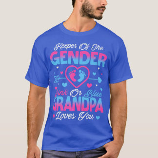 Baby onthullen een roze douche of een blauwe opa L T-shirt