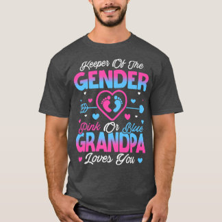 Baby onthullen een roze douche of een blauwe opa L T-shirt