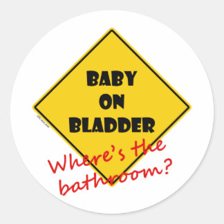 Baby op bladder ronde sticker