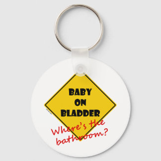 Baby op bladder sleutelhanger