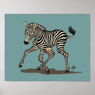 Baby op blauwe achtergrond poster